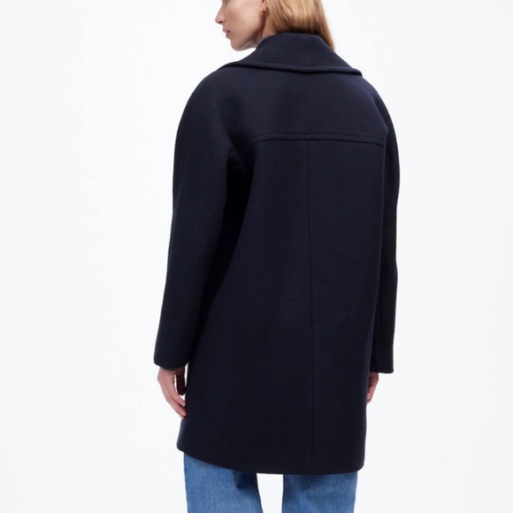 New MADEWELL Size XS Oversized-Collar Peacoat in Insuluxe Fabric Navy NT129 - Picture 4 of 7